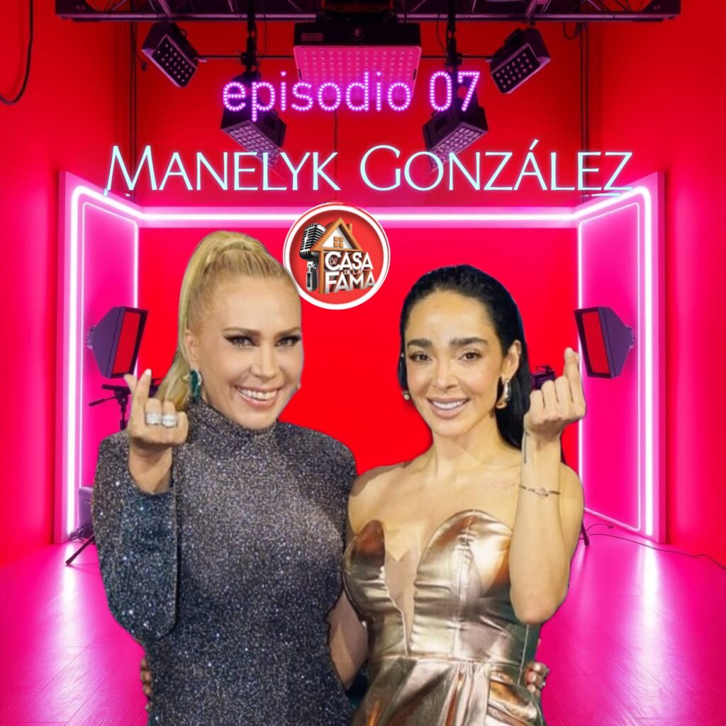 Manelik con Jimena en el podcast "La casa de la fama"